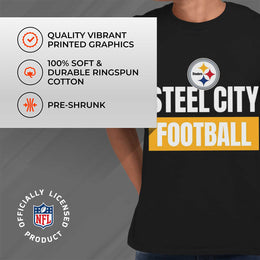 Pittsburgh Steelers NFL Adult Team Slogan Unisex T-Shirt - Black