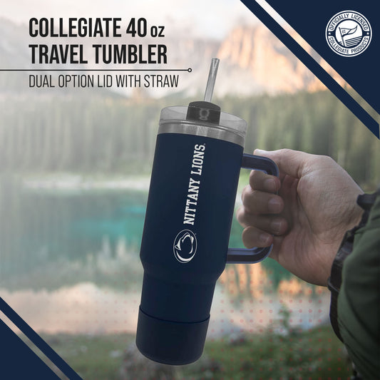 Penn State Nittany Lions College & University 40 oz Travel Tumbler With Handle - Navy