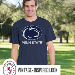 Penn State Nittany Lions Adult MVP Heathered Cotton Blend T-Shirt - Navy