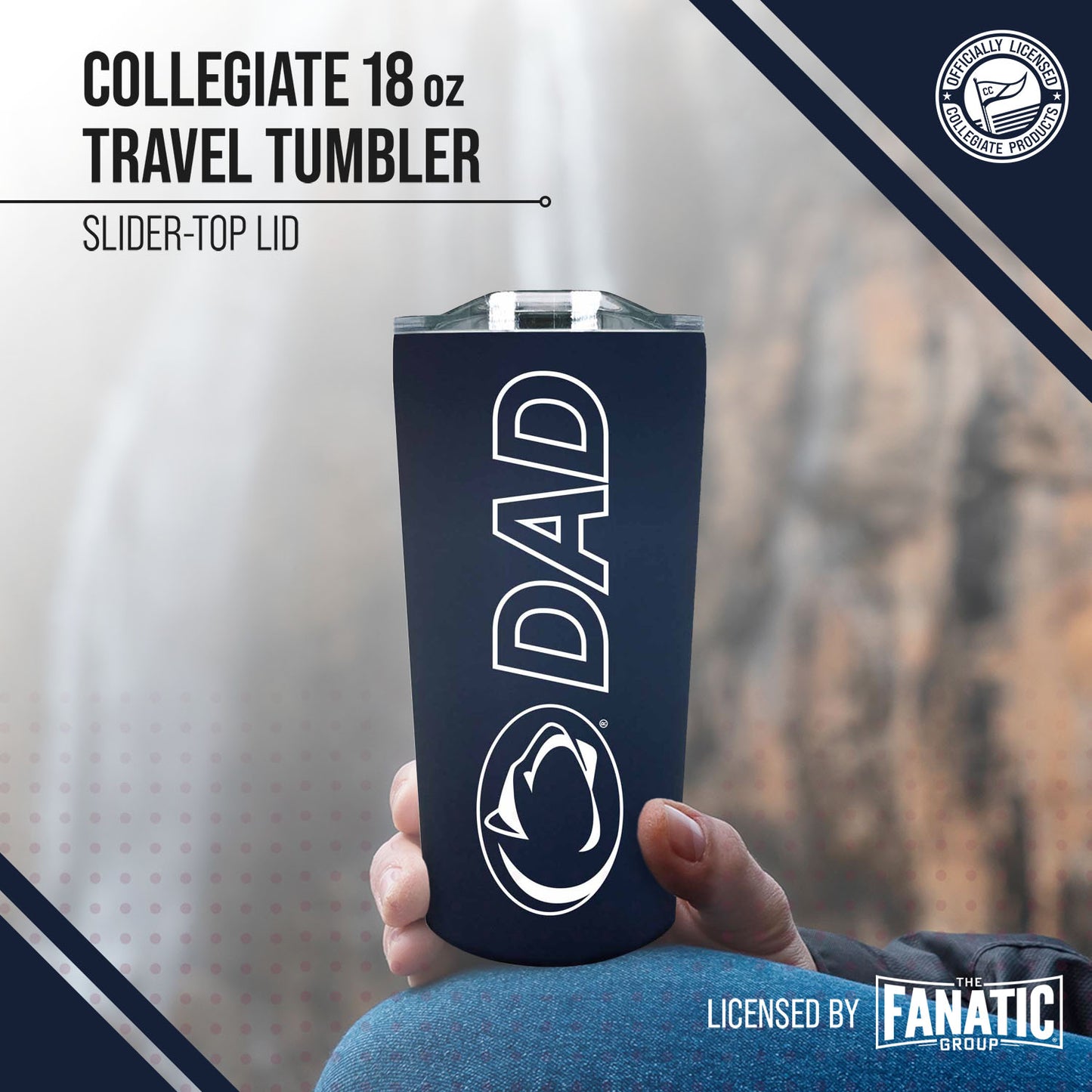 Penn State Nittany Lions NCAA Stainless Steel Travel Tumbler for Dad - Navy