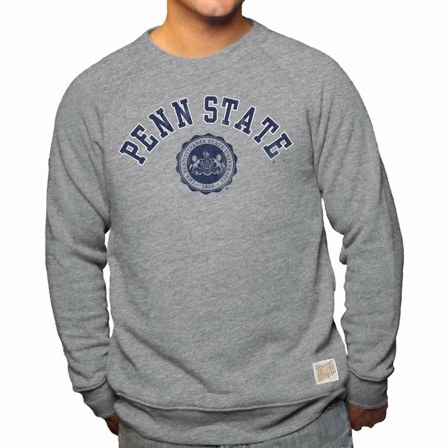 Penn State Nittany Lions College Gray University Seal Crewneck Sweatshirt - Gray