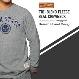 Penn State Nittany Lions College Gray University Seal Crewneck Sweatshirt - Gray