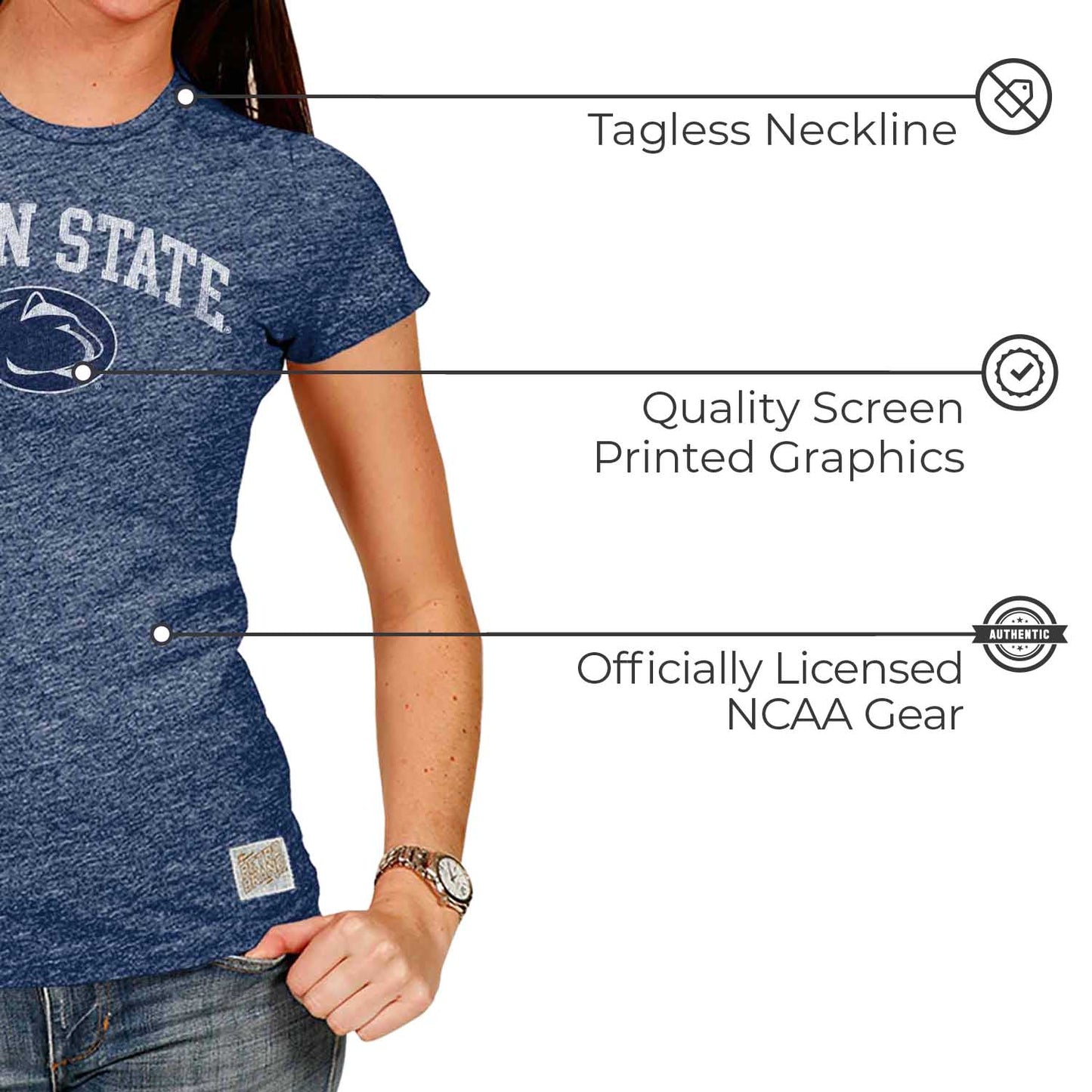 Penn State Nittany Lions University Women's T-Shirt  - Navy