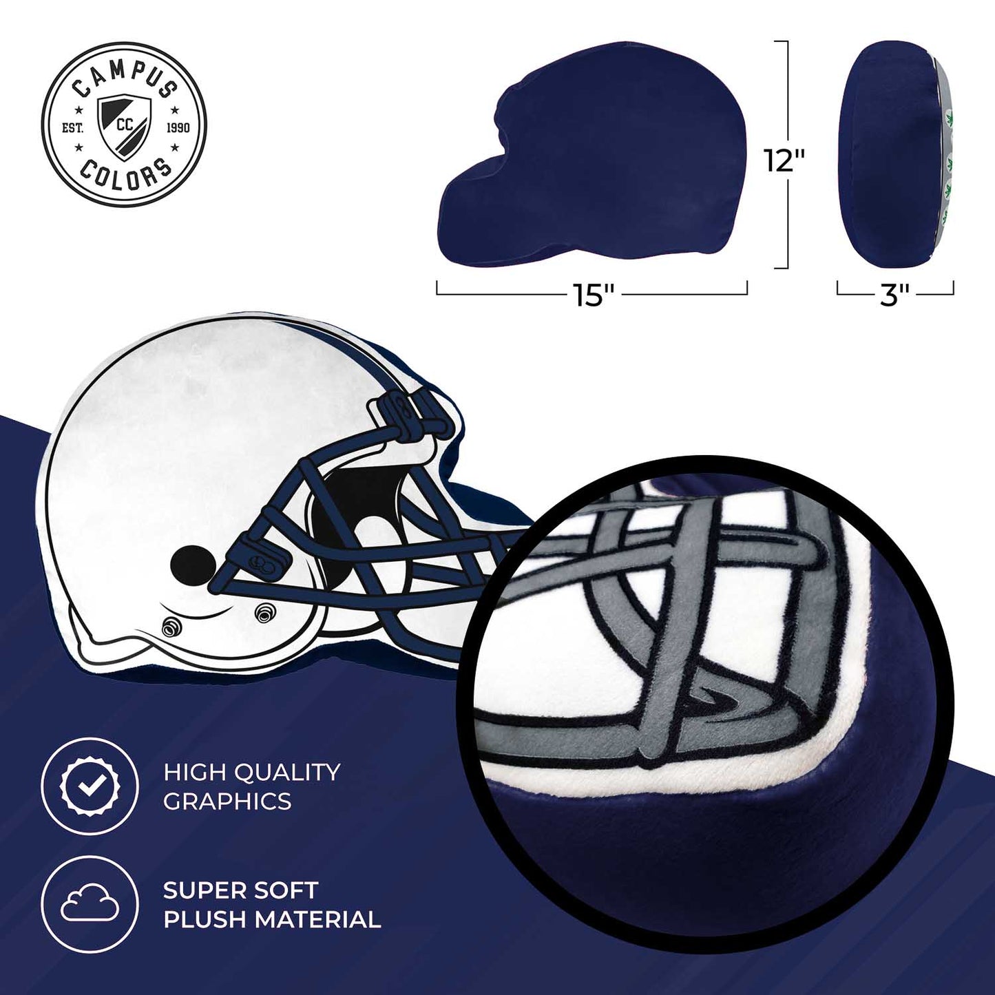 Penn State Nittany Lions NCAA Helmet Super Soft Football Pillow - White