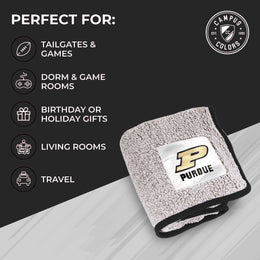 Purdue Boilermakers NCAA Silk Sherpa College Throw Blanket - Black