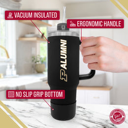 Purdue Boilermakers Collegiate 40oz Stainless Steel Travel Tumbler with Handle for Alumni - Black