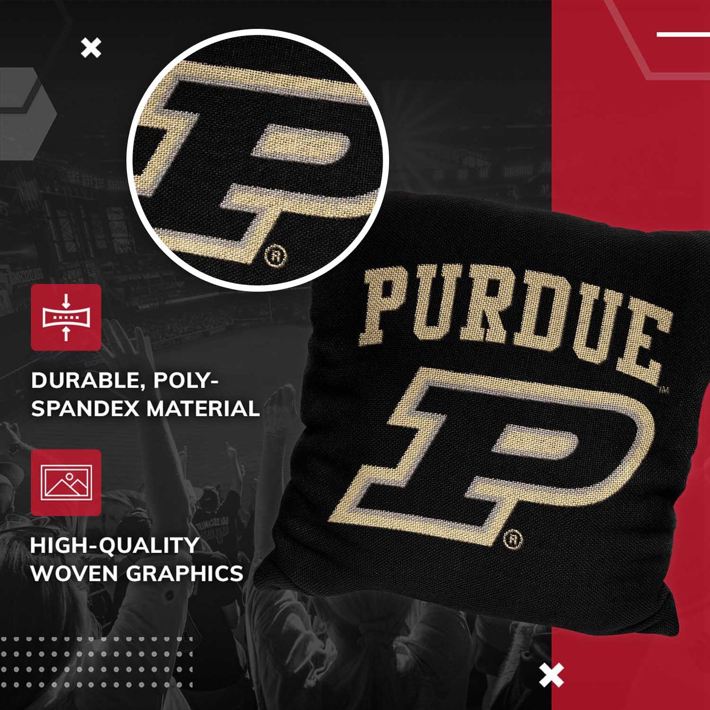 Purdue Boilermakers NCAA Decorative Pillow - Black