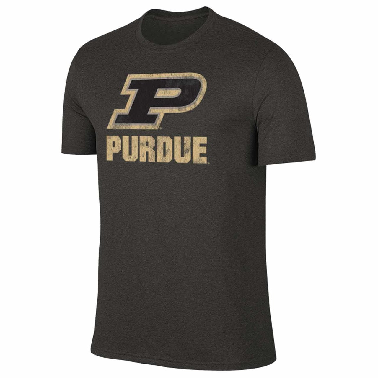 Purdue Boilermakers Adult MVP Heathered Cotton Blend T-Shirt - Black
