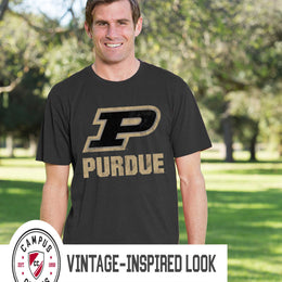 Purdue Boilermakers Adult MVP Heathered Cotton Blend T-Shirt - Black