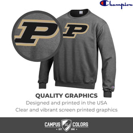 Purdue Boilermakers Adult Mascot Fleece Crewneck - Charcoal