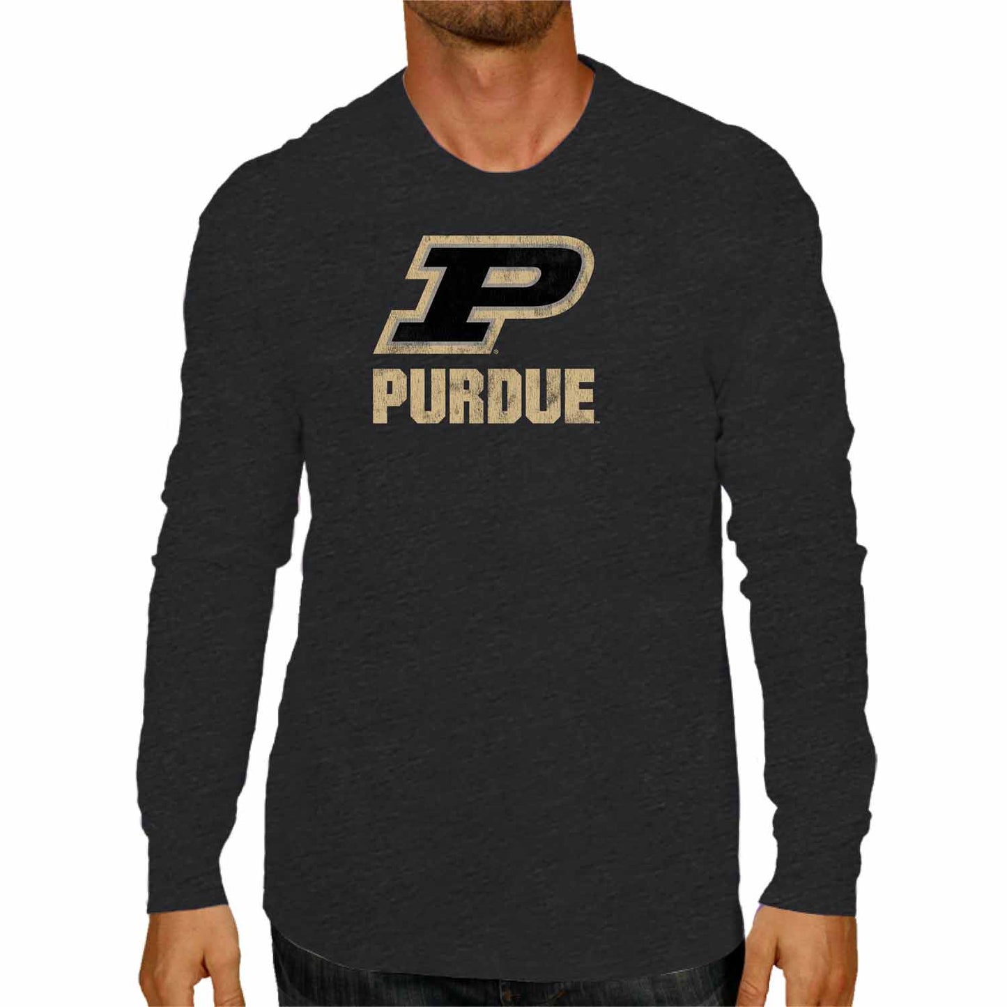 Purdue Boilermakers NCAA MVP Adult Long-Sleeve Shirt - Black