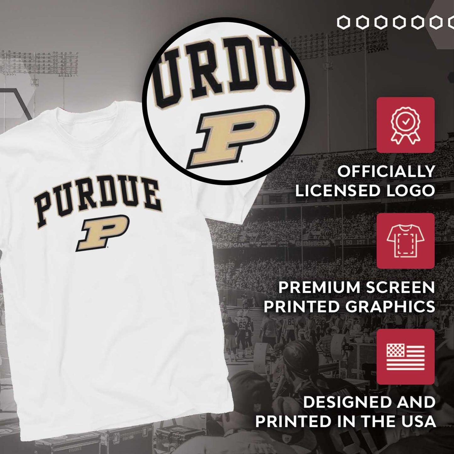 Purdue Boilermakers NCAA Adult Gameday Cotton T-Shirt - White
