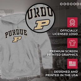 Purdue Boilermakers Adult Arch & Logo Soft Style Gameday Hooded Sweatshirt - Gray