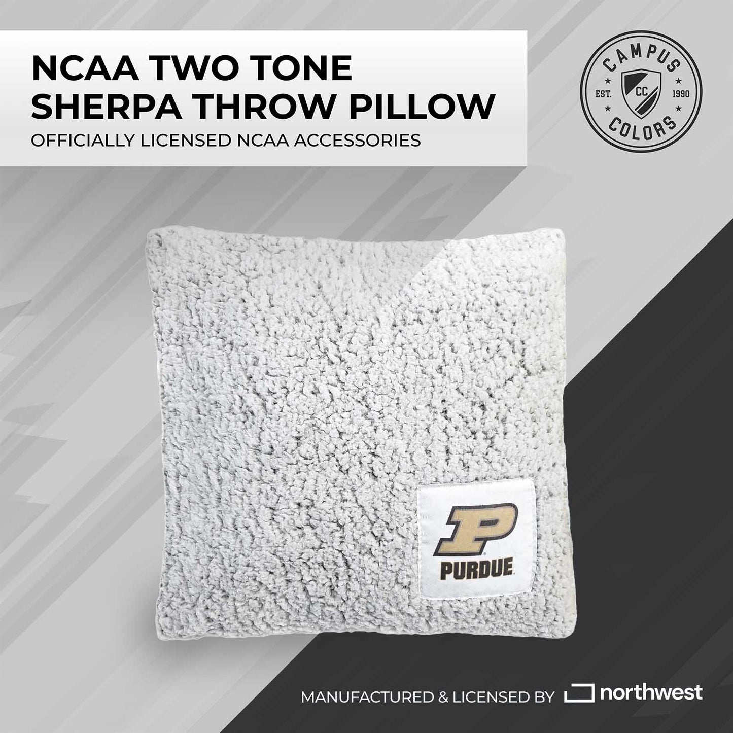 Purdue Boilermakers Two Tone Sherpa Throw Pillow - Team Color