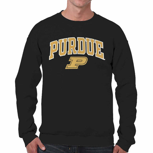 Purdue Boilermakers NCAA Adult Tackle Twill Crewneck Sweatshirt - Black