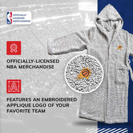 Phoenix Suns NBA Adult Plush Hooded Robe with Pockets - Gray