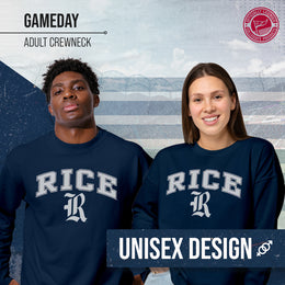 Rice Owls Adult Arch & Logo Soft Style Gameday Crewneck Sweatshirt - Navy