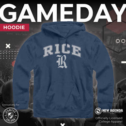 Rice Owls Adult Arch & Logo Soft Style Gameday Hooded Sweatshirt - Navy