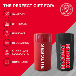 Rutgers Scarlet Knights College and University 2-Pack Shot Glasses - Team Color