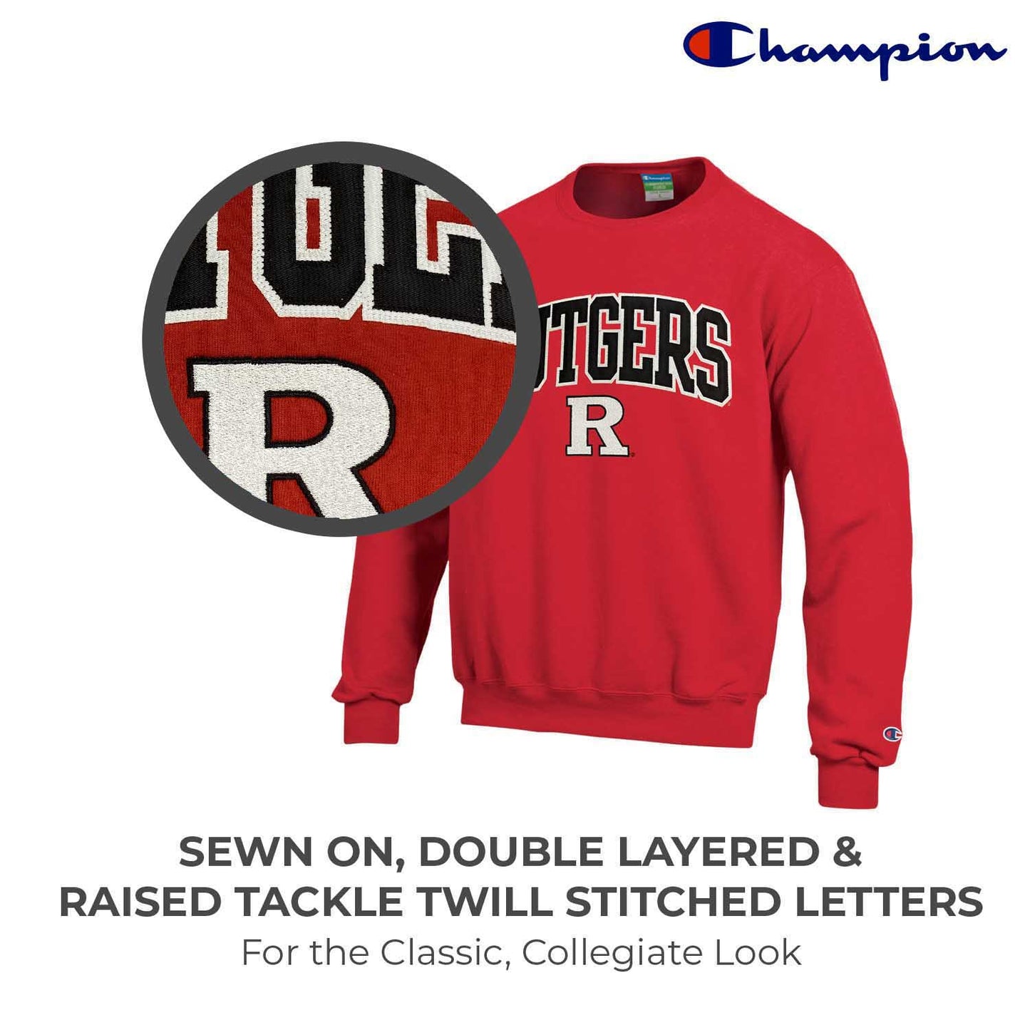 Rutgers Scarlet Knights Adult Tackle Twill Crewneck - Red
