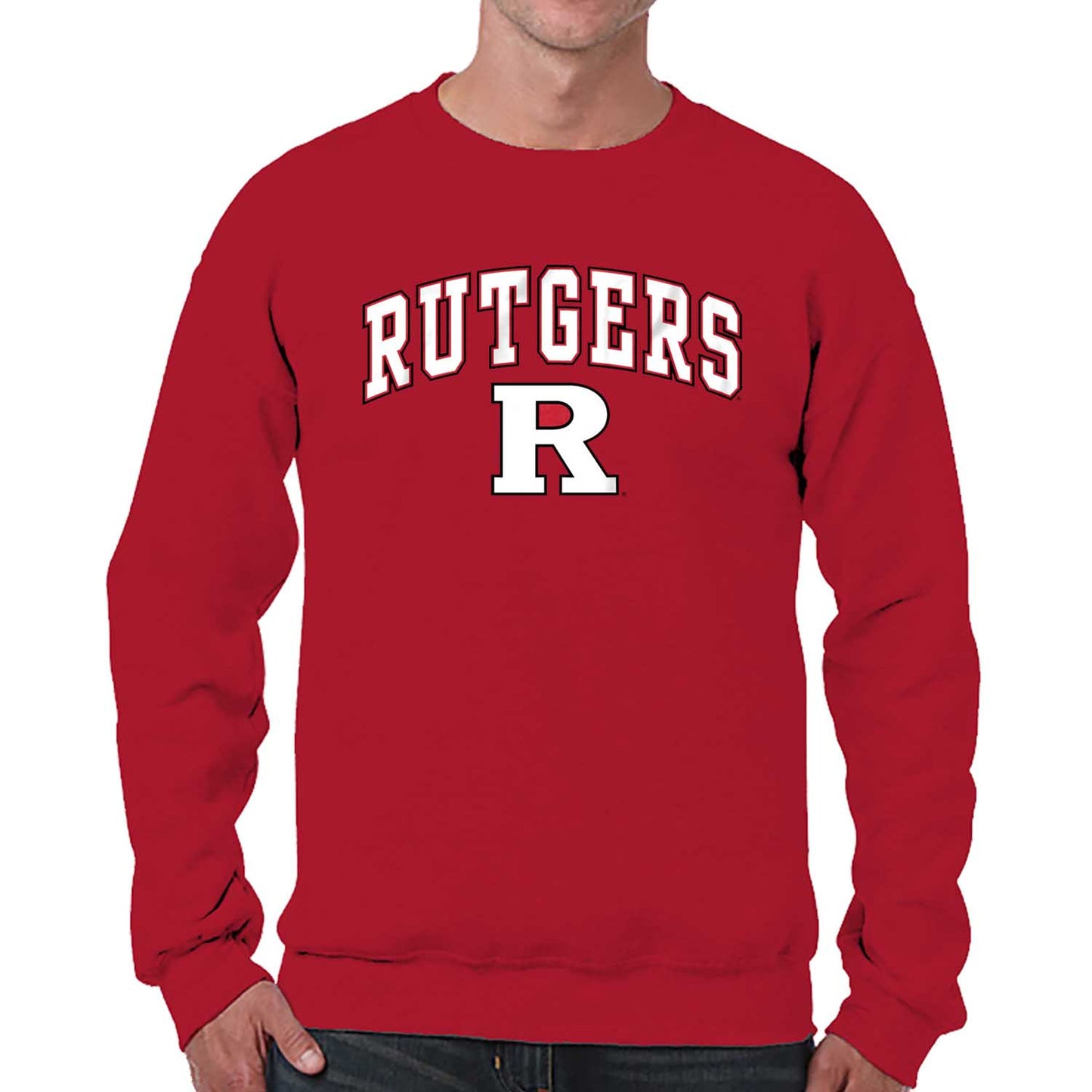 Rutgers Scarlet Knights Adult Arch & Logo Soft Style Gameday Crewneck Sweatshirt - Red