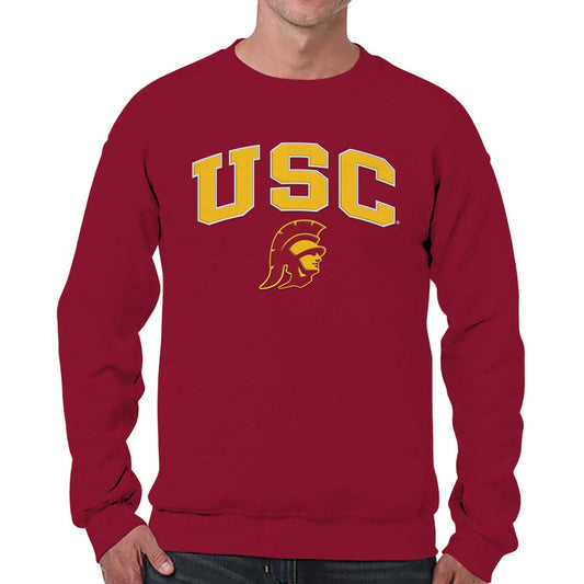 USC Trojans Adult Arch & Logo Soft Style Gameday Crewneck Sweatshirt - Cardinal