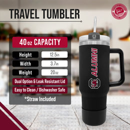 South Carolina Gamecocks Collegiate 40oz Stainless Steel Travel Tumbler with Handle for Alumni - Black