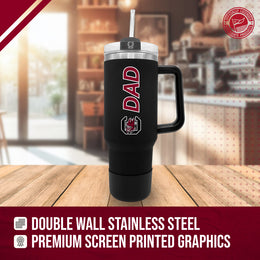 South Carolina Gamecocks Collegiate 40oz Stainless Steel Travel Tumbler with Handle for Dad - Black
