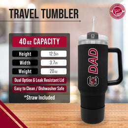 South Carolina Gamecocks Collegiate 40oz Stainless Steel Travel Tumbler with Handle for Dad - Black