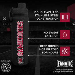 South Carolina Gamecocks NCAA Stainless Steel Water Bottle - Black