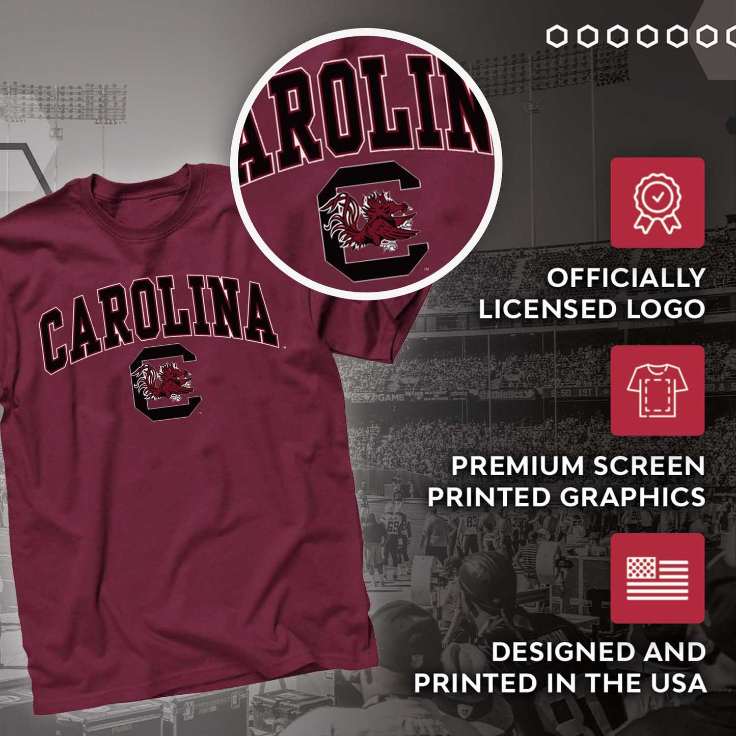 South Carolina Gamecocks NCAA Adult Gameday Cotton T-Shirt - Maroon