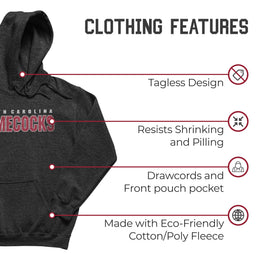 South Carolina Gamecocks Colligate Adult Cotton Blend Charcoal Hooded Sweatshirt - Charcoal