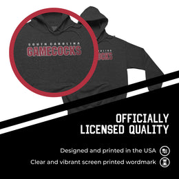 South Carolina Gamecocks Colligate Adult Cotton Blend Charcoal Hooded Sweatshirt - Charcoal