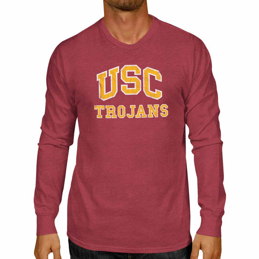 USC Trojans NCAA MVP Adult Long-Sleeve Shirt - Cardinal