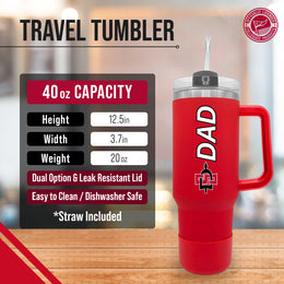 San Diego State Aztecs Collegiate 40oz Stainless Steel Travel Tumbler with Handle for Dad - Red