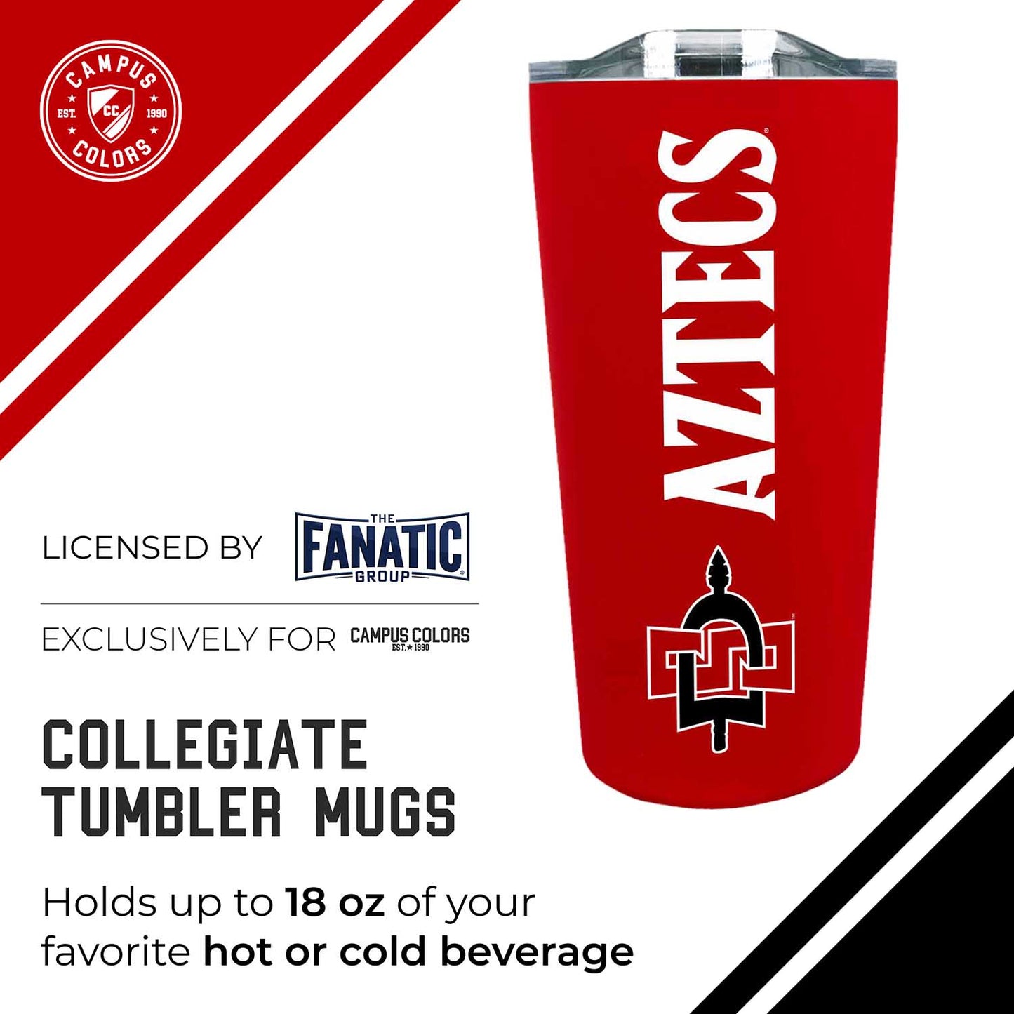 San Diego State Aztecs NCAA Stainless Steel Tumbler perfect for Gameday - Red