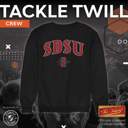 San Diego State Aztecs NCAA Adult Tackle Twill Crewneck Sweatshirt - Black