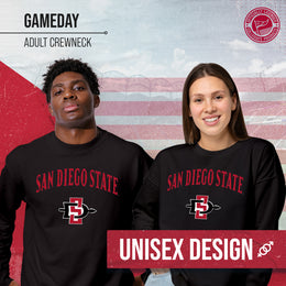 San Diego State Aztecs Adult Arch & Logo Soft Style Gameday Crewneck Sweatshirt - Black