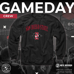 San Diego State Aztecs Adult Arch & Logo Soft Style Gameday Crewneck Sweatshirt - Black