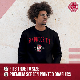 San Diego State Aztecs Adult Arch & Logo Soft Style Gameday Crewneck Sweatshirt - Black