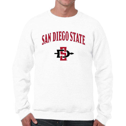San Diego State Aztecs Adult Arch & Logo Soft Style Gameday Crewneck Sweatshirt - White