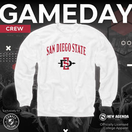 San Diego State Aztecs Adult Arch & Logo Soft Style Gameday Crewneck Sweatshirt - White