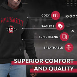 San Diego State Aztecs Adult Arch & Logo Soft Style Gameday Hooded Sweatshirt - Black