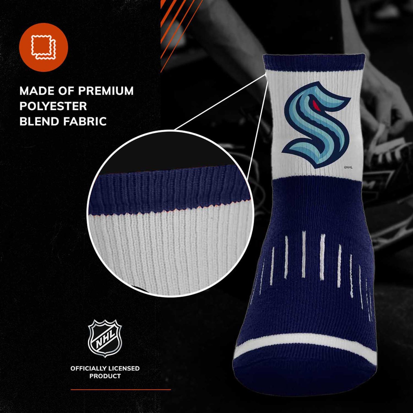 Seattle Kraken NHL Youth Surge Socks - Navy