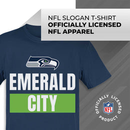 Seattle Seahawks NFL Adult Team Slogan Unisex T-Shirt - Navy