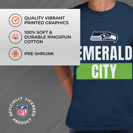 Seattle Seahawks NFL Adult Team Slogan Unisex T-Shirt - Navy