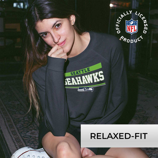 Seattle Seahawks NFL Womens Charcoal Crew Neck Football Apparel - Charcoal