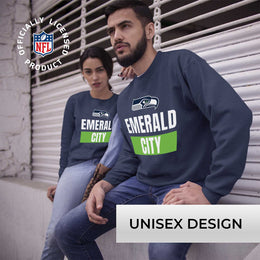 Seattle Seahawks NFL Adult Slogan Crewneck Sweatshirt - Navy