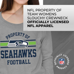 Seattle Seahawks NFL Womens Plus Size Property of Lightweight Crew Neck - Sport Gray