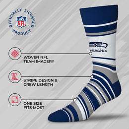 Seattle Seahawks NFL Adult Striped Dress Socks - Navy